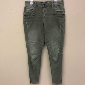 Zara Basic z1975 denim olive green with zippers